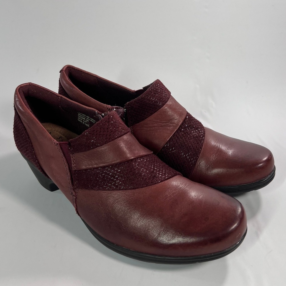 Earth Origins Reegan Women's Shooties 10 M Medium Burgundy Leather Wedge Shoes